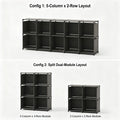 10-Cube Storage Closet Organizer with Curtain, DIY Modular Clothes Wardrobe Cabinet, Freestanding Metal Frame Shelving Unit for Bedroom Clothes Storage, 61.1"H x 30.8"W x 10.9"D, Black