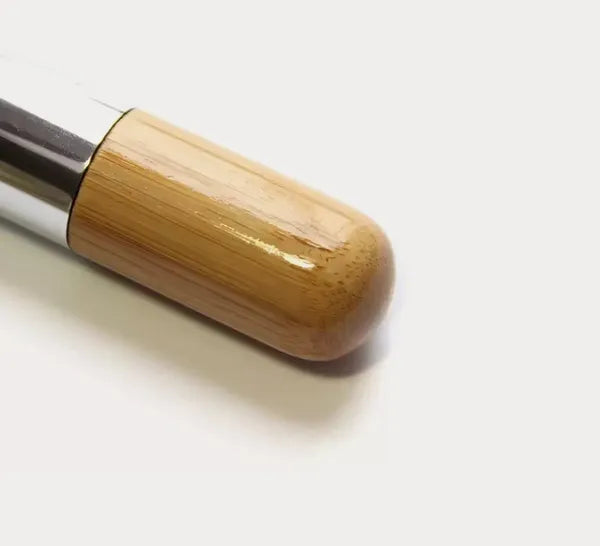 Premium Kabuki Blush Brush - High-Density Soft Synthetic Makeup Brush with Eco-Friendly Bamboo Handle for Flawless Powder & Contour Blending