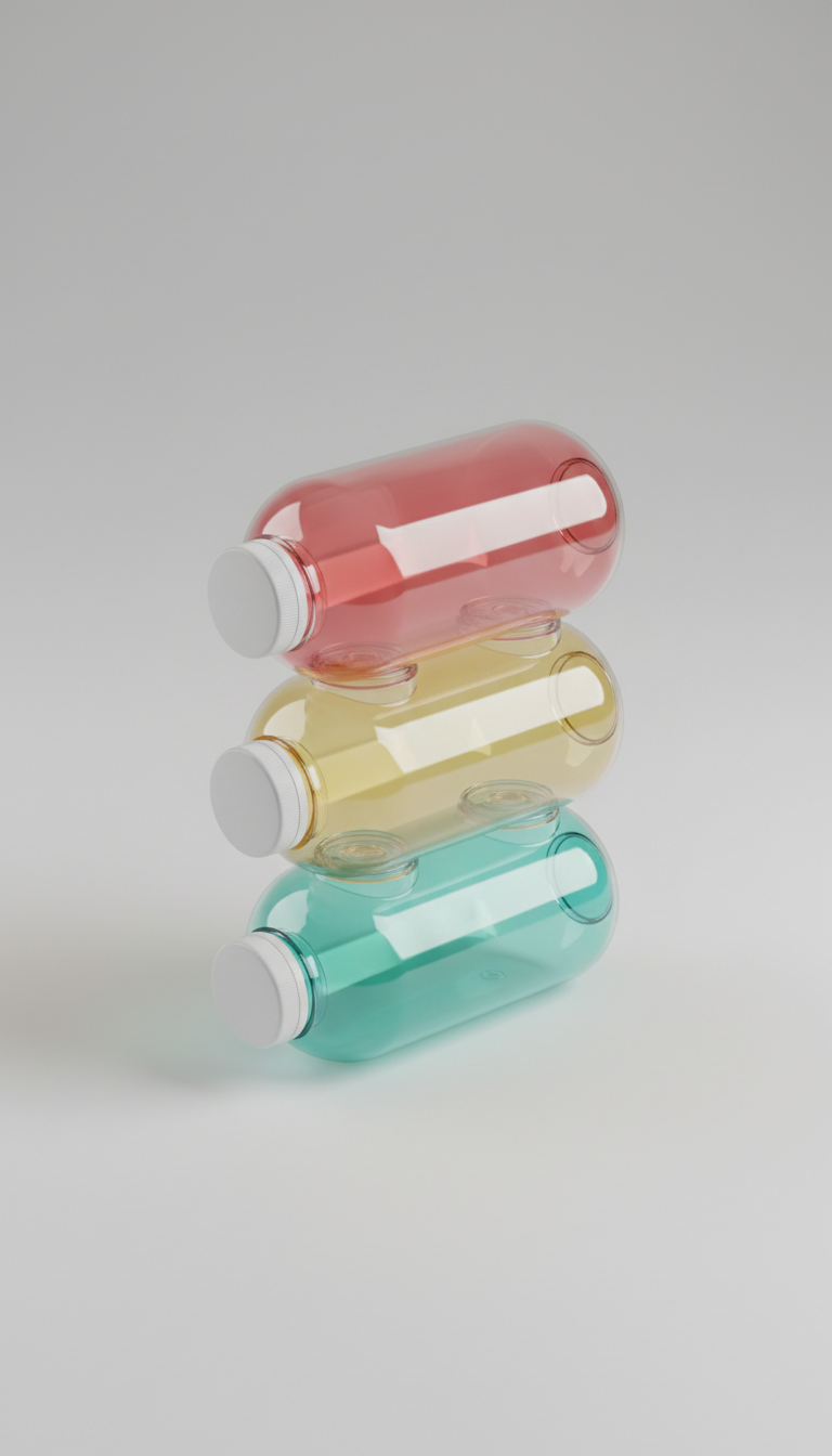 Clear PET Beverage Bottle Set with Leak-Proof Lids