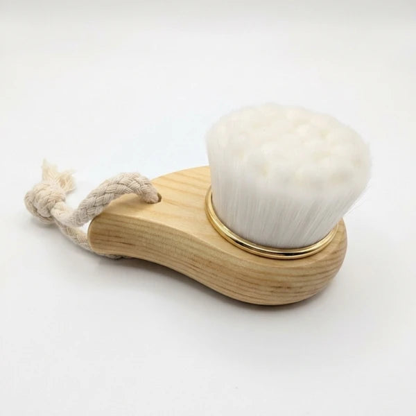 Facial Cleansing Brush with Eco Friendly Bamboo Handle - Gentle Manual Exfoliating Face Scrubber for Deep Pore Cleaning, Blackhead Removal and Sensitive Skin Care