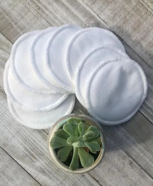 Reusable Facial Round Pads - 5 Pack Super Soft Bamboo Cotton Makeup Remover Cloths with Drawstring Laundry Bag, Washable Zero-Waste Eco Friendly Eco-Conscious Facial Rounds for All Skin Types