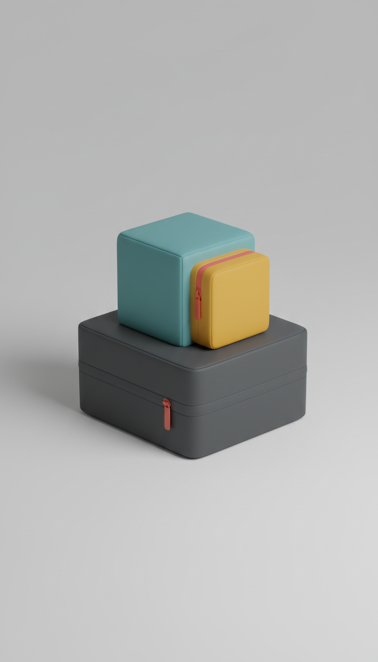 Modular Storage Bag Trio with Transparent Windows