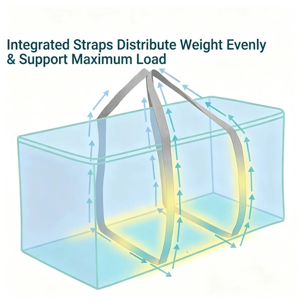 Moving Bags Heavy Duty, 6 Pack Extra Large Storage Bags with Clear Window, 100L PP Moving Totes with Reinforced Zipper & Wrap Around Handles for Clothes Closet Storage, Blue