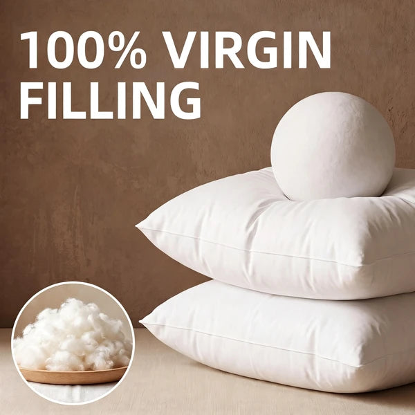 Pillow Inserts 18x18 Inch Set of 4, White Square Throw Pillow Form, 3D 7D PP Cotton Filling 400g Each, 100% Virgin Filling, Water-Resistant Cover for Bedroom Courtyard Outdoor Indoor Sofa Couch